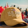 thumbnail image 1 of United States 250th Anniversary Hat, Adjustable Patriotic Embroidered Baseball Cap, Retro Washed Cap Celebrate 250 Years, 1 of 7