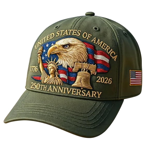 United States 250th Anniversary Cap,Embroidery Retro Washed Patriotic Baseball Cap,Celebrate 250 Years of American Freedom,Adjustable Bald Eagle,Liberty Bell,Statue of Liberty Hat,For Men Women