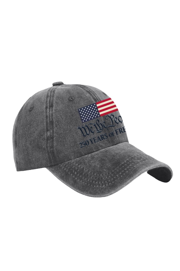 United States 250th Anniversary Hat Anniversary USA Hat Bald Embroidery Patriotic Baseball Cap,Black