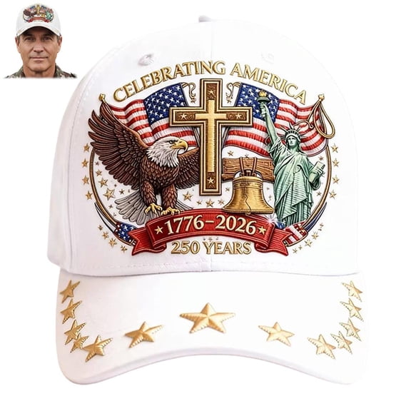 United States 250th Anniversary Hat,Eagle & Cross Patriotic Baseball ,Embroidered Eagle Trucker