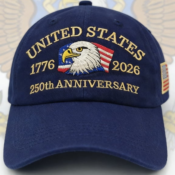 United States 250th Anniversary Hat,Eagle & Liberty 250 Year American Anniversary Embroidered Cap