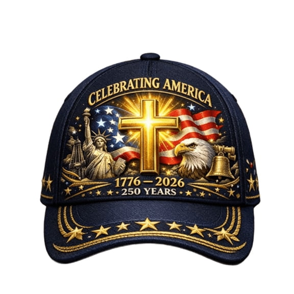 United States 250th Anniversary Hat,Eagle & Liberty & Cross,250 Year American Anniversary Embroidered Cap with Badge,Adjustable Patriotic Baseball Cap for Men & Women,United States 250th Cap