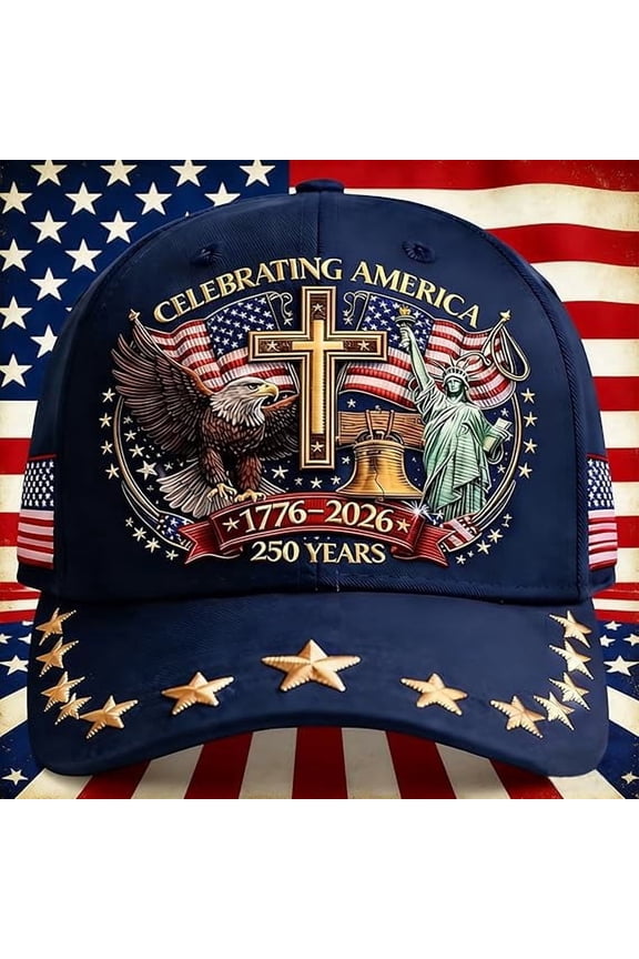 United States 250th Anniversary Hat,Eagle & Liberty & Cross,250 Year American Anniversary Embroidered Cap with Badge,Adjustable Patriotic Baseball Cap for Men & Women,United States 250th Cap
