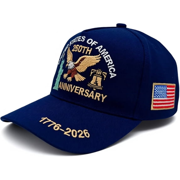 United States 250th Anniversary Hat Embroidered 1776-2026 American Hat, Patriotic Bald Eagle Baseball Cap for Men Women