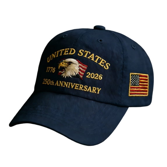 United States 250th Anniversary Hat, Patriotic Adjustable 250 Anniversary USA Hat, Bald Eagle Printed Commemorative Baseball Cap