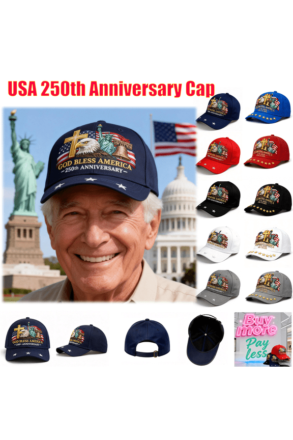 United States 250th Anniversary Hat,Patriotic Theme Adjustable Baseball Cap for Men Women,Multiple Styles Available(Blue)