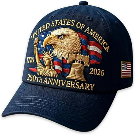 United States 250th Anniversary Hat USA 250th Anniversary Hat Adjustable Embroidered Patriotic Baseball Cap for Men Women
