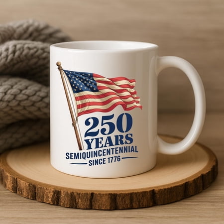 United States 250th Anniversary Mug, USA Semiquincentennial Birthday Cup, 250 Years America Gift, 4th of July 1776 2026 Coffee Cup Keepsake