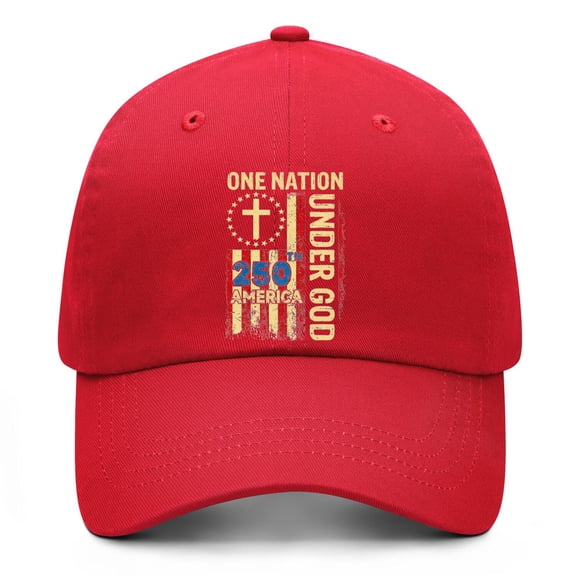 United States 250th Anniversary Red Baseball Cap Featuring Adjustable Closure and Printed Celebration Theme for Men Women Adults