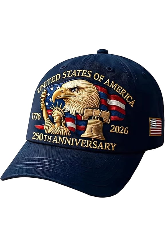 United States 250th Anniversary Red Cap, Patriotic Baseball Cap, Adjustable Embroidered Hat for Men Women Gifts