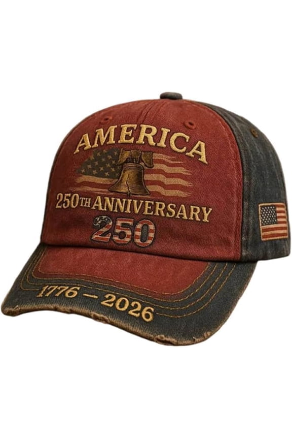 United States 250th Anniversary Red Hat,USA Patriotic Baseball Caps, Adjustable Retro Embroidered Cap Unisex