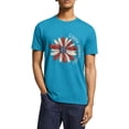 thumbnail image 1 of United States 250th Anniversary Sky Blue Graphic T Shirts for Men, 1776-2026 Retro Flag Design Crewneck Tee with Heat Transfer Craft - 3XL, 1 of 3