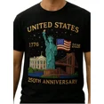thumbnail image 1 of United States 250th Anniversary T-Shirt 1776-2026 Patriotic Statue of Liberty Graphic Tee Retro Men's Cotton Black Shirt, 1 of 6