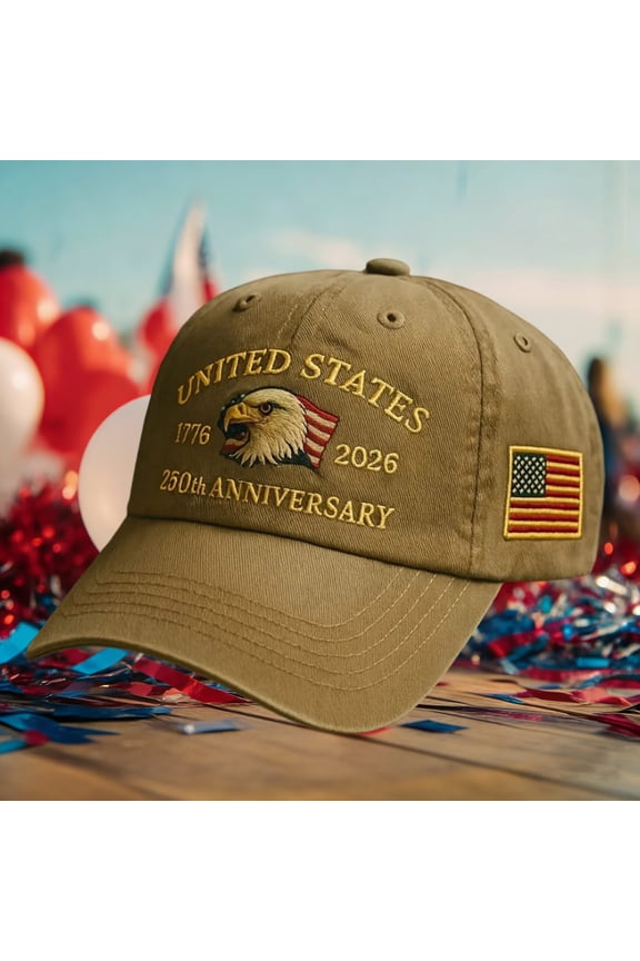 United States 250th Anniversary Vintage Denim Hat – 1776–2026 Embroidered Patriotic Cap, Adjustable Metal Buckle, Perfect Gift for Community Leaders