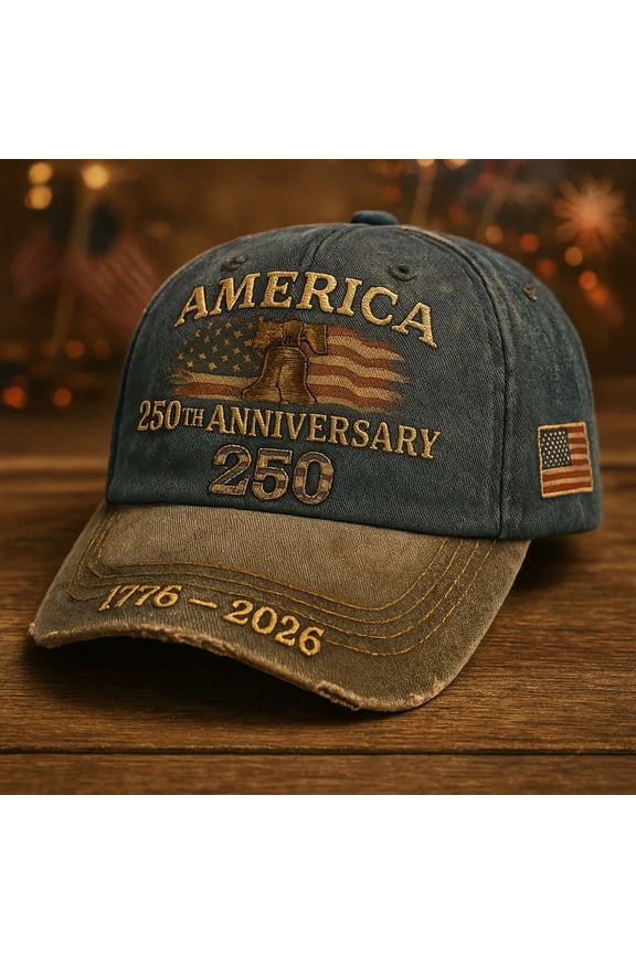 United States 250th Red Cap—Retro Adjustable Embroidered Patriotic Baseball Cap (Unisex)