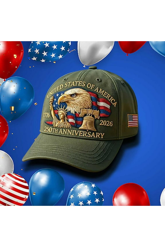 United States 250th Year Tribute Hat, Adjustable Patriotic Baseball Cap for Men Women, Retro Veteran Cap for America’s Anniversary (Printed version)