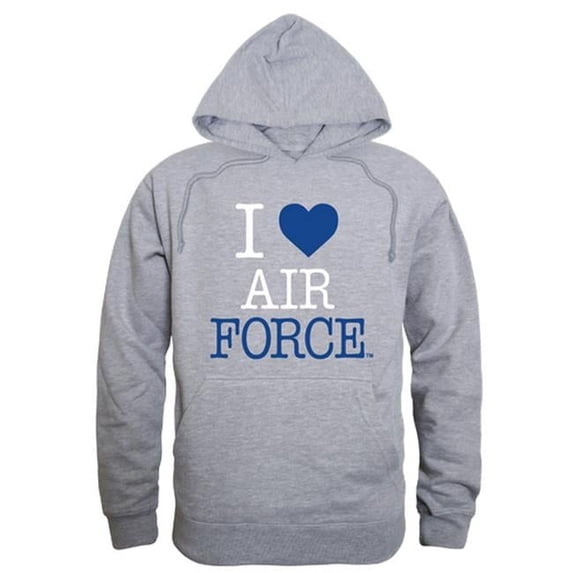 United States Air Force Academy Mens I Love Hoodie, Heather Gray - Small