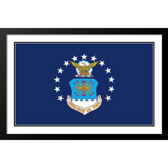 United States Air Force Flag Wood 20x23 Framed and Double Matted Photo Print