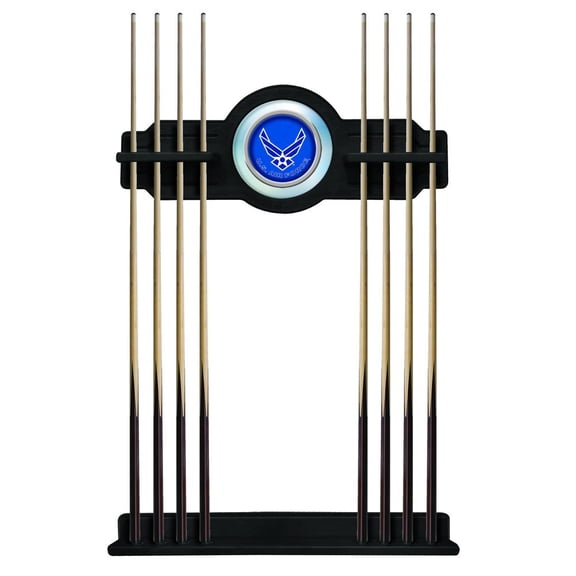 United States Air Force Solid Wood Cue Rack with a Black Finish