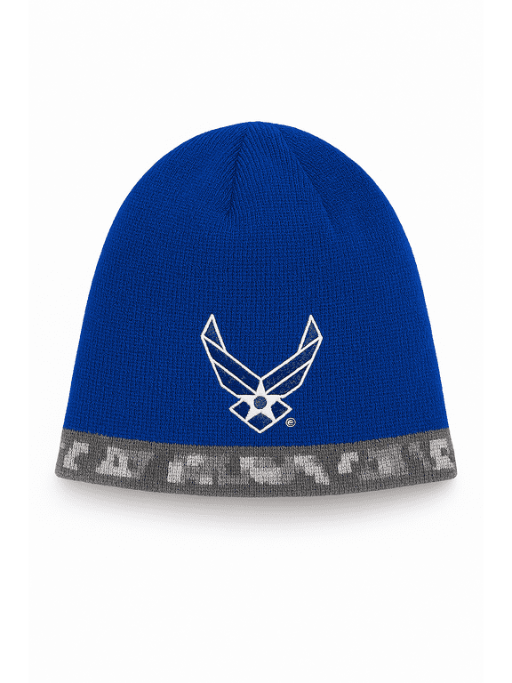 United States Air Force USA Military Uncuffed Reversible Knit Beanie Hat