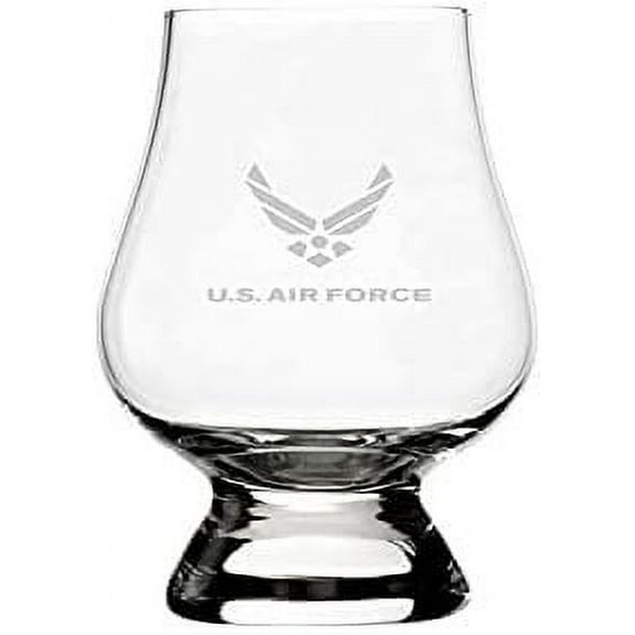 United States Air Force United States Military Etched 2.5oz Glencairn Miniature Wee Whisky Glass