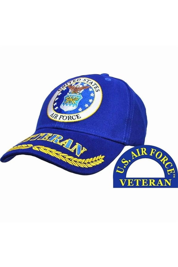 United States Air Force Veteran Hat Wreath Leaf Blue Cap USAF