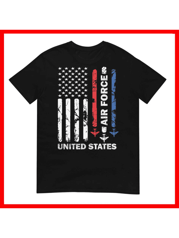 United States Air Force Vintage USA Flag Military Pride Unisex T-Shirt Size S-5XL