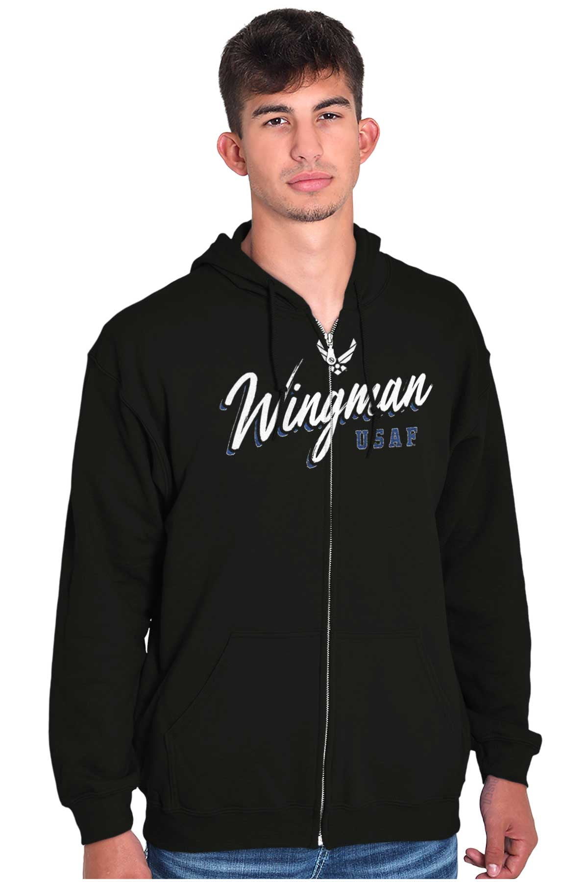 United States Air Force Wingman USAF Zip Hoodie Sweatshirt Men Brisco ...