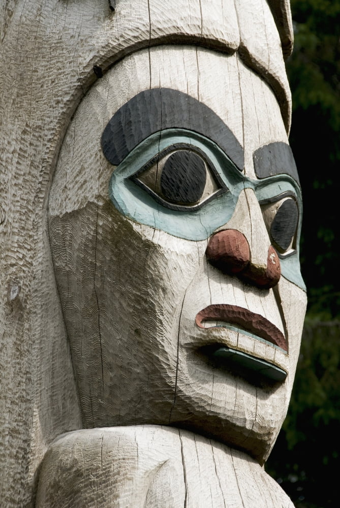 United States Alaska Ketchikan Totem Heritage Center carvings on totem pole Canvas Art - Richard Maschmeyer Design Pics (24 x 36)