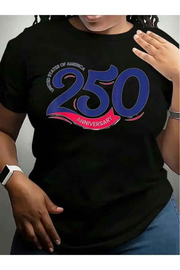 United States of America 250th Anniversary Patriotic Graphic T-Shirt - Retro USA Semiquincentennial Commemorative Tee for Men and Women - Vintage Red White and Blue Design