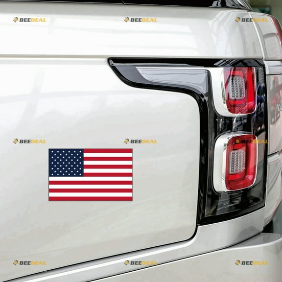 United States American Flag USA Car Magnet Magnetic Sticker Decal - 2 Pack Reflective 4" - for Truck Door Fridge Reusable Waterproof