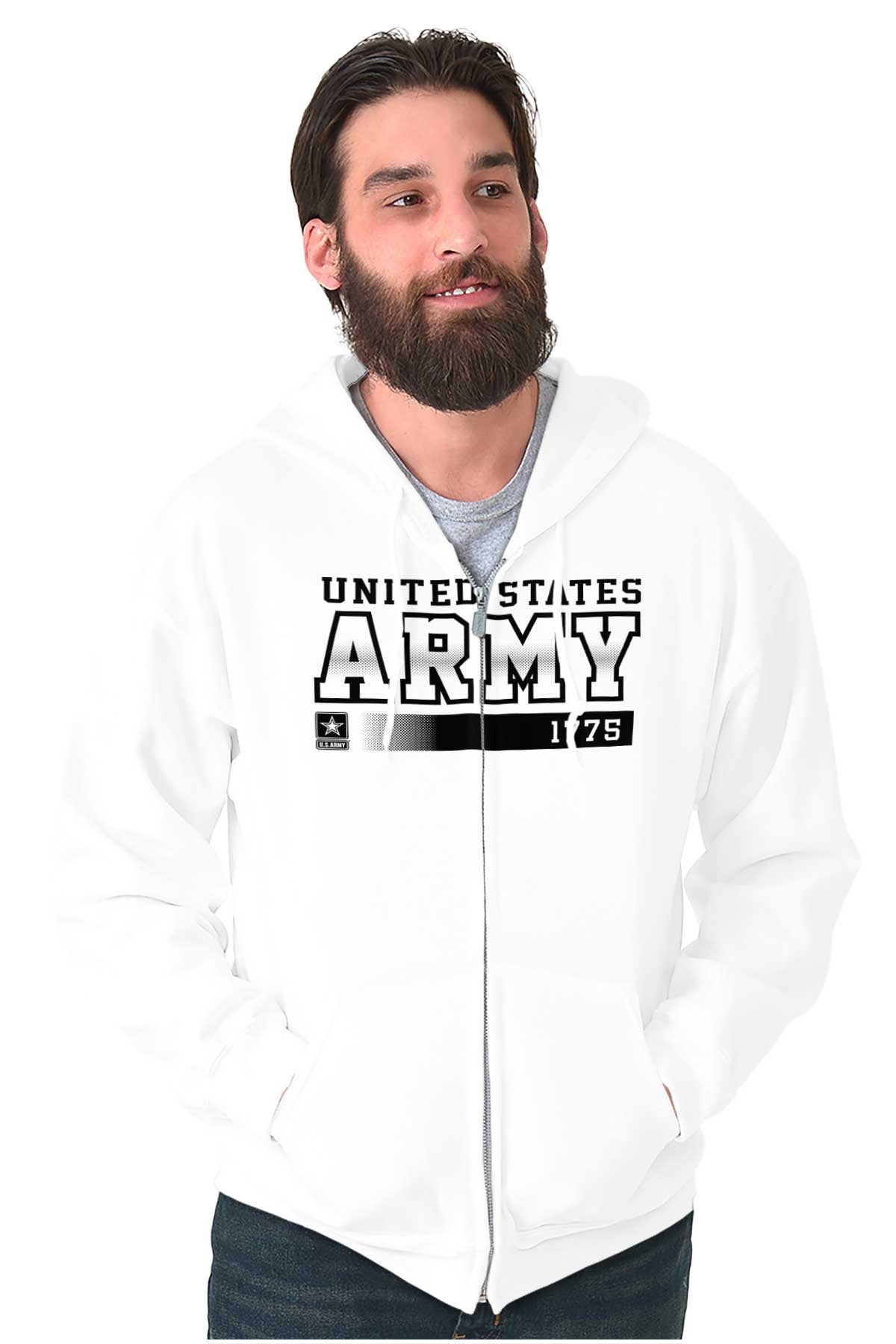 United States Army 1775 Star Logo Zip Up Hoodie Men's Women's Brisco ...