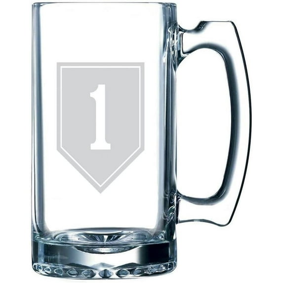 United States Army 1st Infantry Division Etched 25oz Libbey Sports Beer Mug