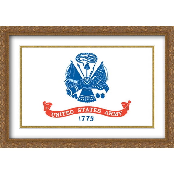United States Army 2x Matted 40x28 Large Gold Ornate Framed Art Print by The Flag Art Print Series