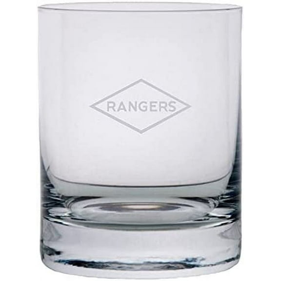 United States Army 75th Ranger Diamond United States Military Etched 11oz Crystal Rocks Whisky Glass