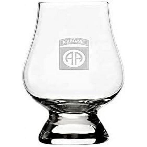 United States Army 82nd Airborne Division United States Military Etched 2.5oz Glencairn Miniature Wee Whisky Glass