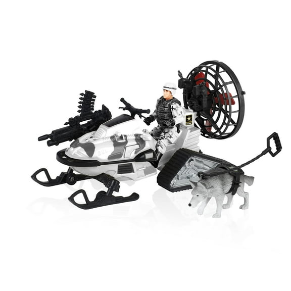 Brooklyn Lollipop United States Army Action Figures & Kids Snowmobile Military Toys Set, 3+