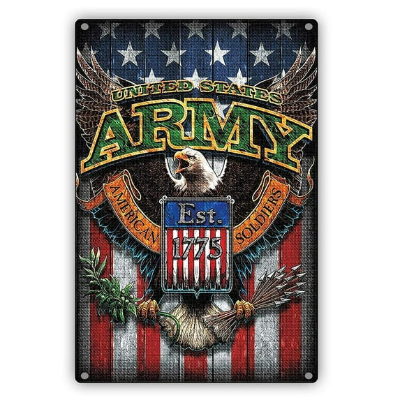 United States Army American Soldier Est.1775 Vintage Notice Aluminum Sign 8x12