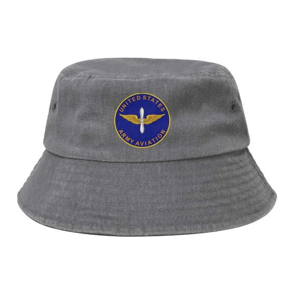 United States Army Aviation Branch Washed Bucket Hat For Men Women Denim Bucket Hat Sun Hat Cowboy Fishing Beach Hat