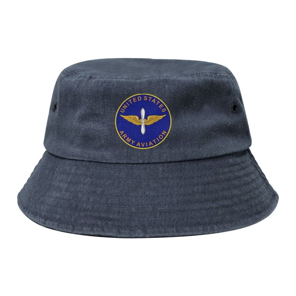 United States Army Aviation Branch Washed Bucket Hat For Men Women Denim Bucket Hat Sun Hat Cowboy Fishing Beach Hat