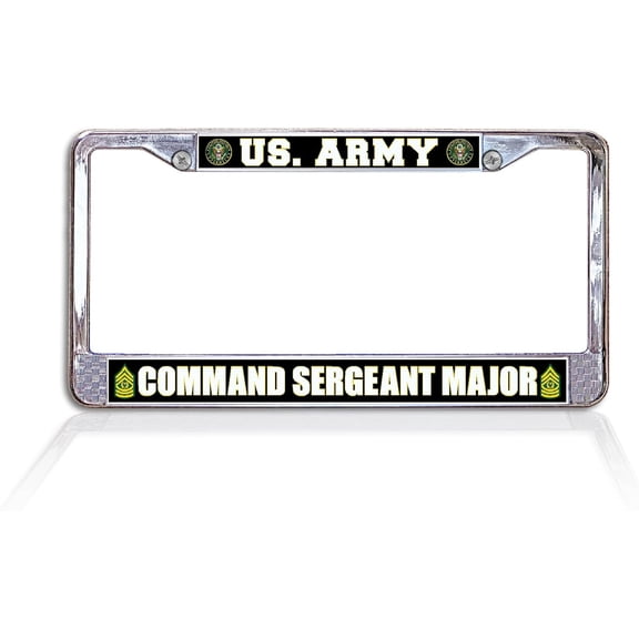 United States Army Command Sergeant Major Metal License Plate Frame