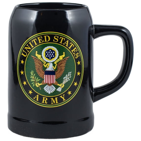 United States Army Decal Logo Black 20 Ounce Stoneware Mug