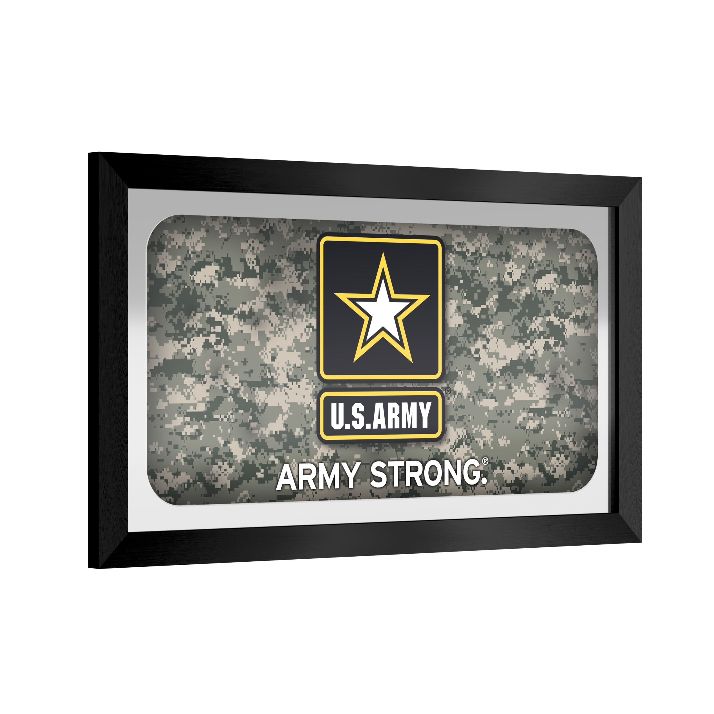 United States Army Digital Camo Ready-To-Hang Black Framed Wall Mirror