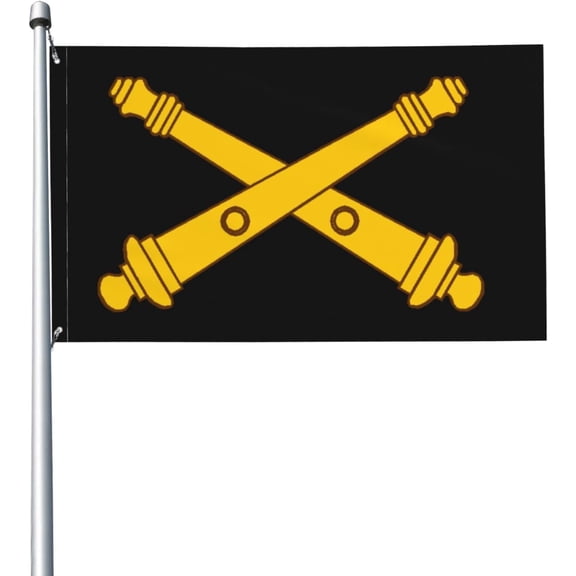United States Army Field Artillery Collar Brass Flag Banner 3x5 Feet Large Flags with Grommets Outdoor Yard Garden Door Gate Balcony