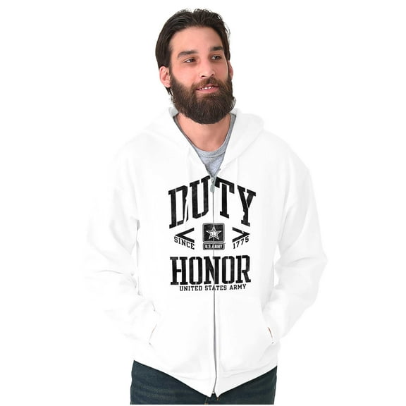 United States Army Logo Duty Honor Zip Up Hoodie Men's Women's Brisco Brands S