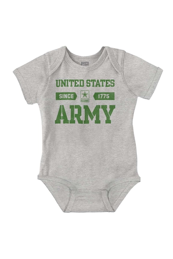 United States Army Logo Since 1775 Romper Boys or Girls Infant Baby Brisco Brands 12M