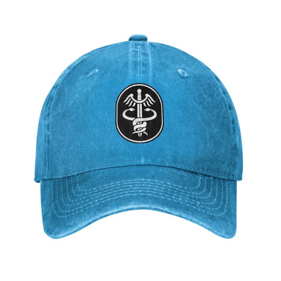 United States Army Medical Command Unisex Adult Washed Denim Cotton Sport Outdoor Baseball Cap Adjustable Cowboy Baseball Hat