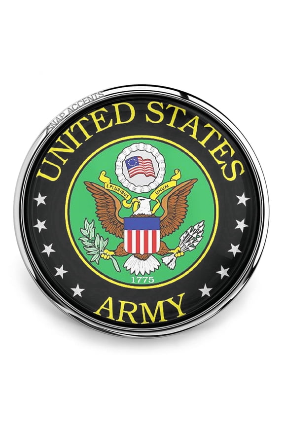 United States Army Military Snap Jewelry Ginger Charm Button, For Interchangeable DIY Customizable Accessories