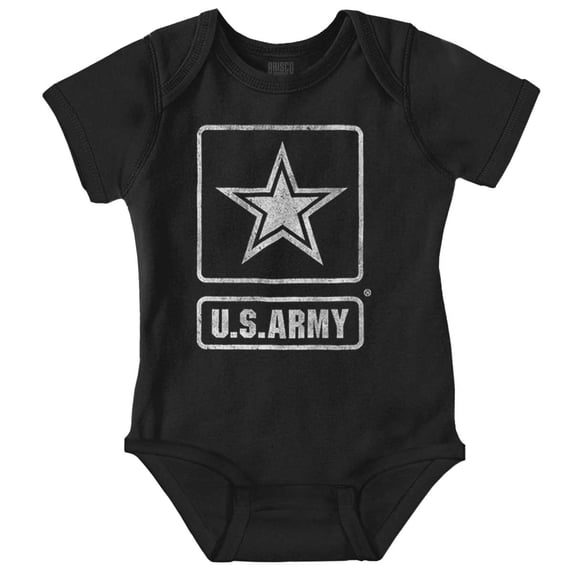 United States Army Military Star Logo Romper Boys or Girls Infant Baby Brisco Brands 18M