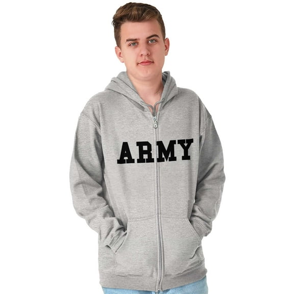 United States Army Military Unisex Fleece Graphic Zip Up Hoodie Brisco Brands 4X